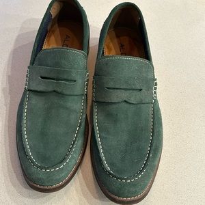 Aldo moccasin shoes in green loafers slip ons